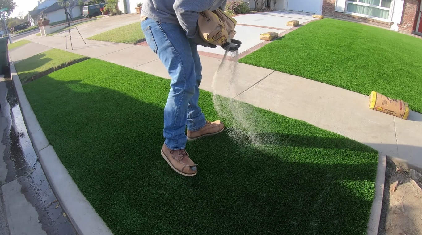 Durable residential artificial turf installation perfect for pets and kids in Lawton